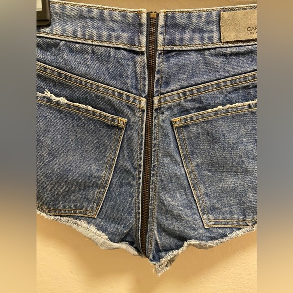 Carmar Blue Helen Exposed Zipper Denim Shorts Size 27 - Picture 11 of 14